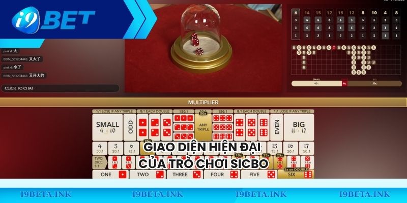 Giao diện hiện đại của trò chơi Sicbo